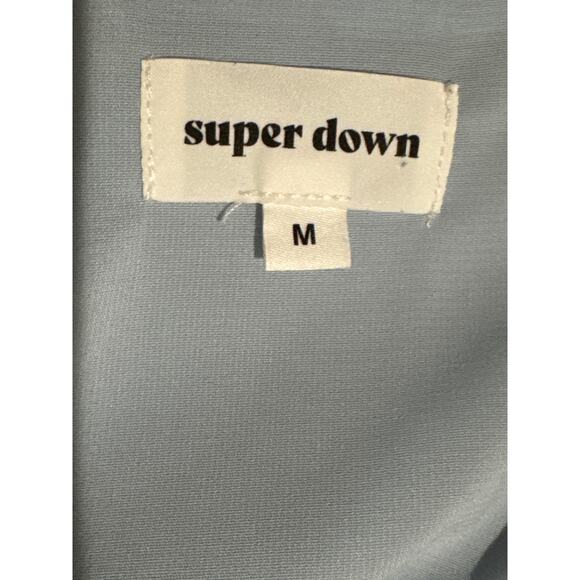 Superdown / super down Binx Tie Front Crop Top, Blue, Medium - Picture 8 of 8